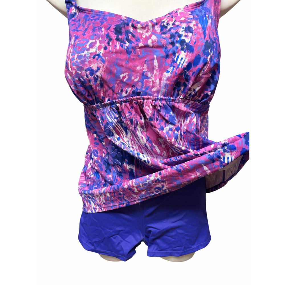 Kim Gravel Swimsuits For All Abstract Tankini Top & Swim Shorts Size 12 NWOT 🌼 - Picture 3 of 6